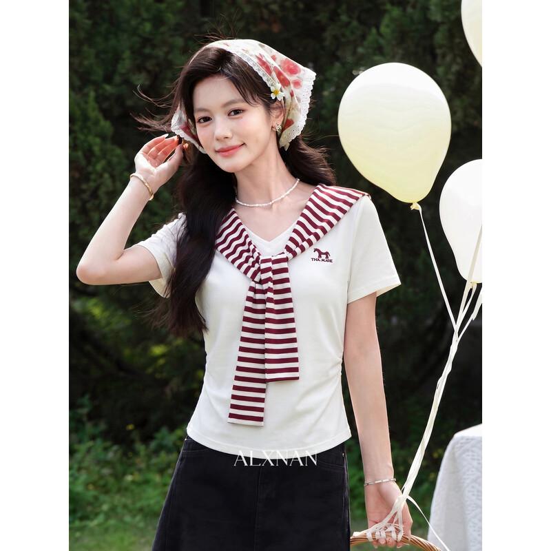 Deer Xiangnan Designed Color-Block Slim-Fit T-Shirt S