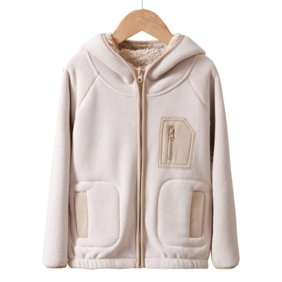 Children's Autumn Winter Fleece-Lined Thickened Jacket New Boys Girls Parent-Child Matching Jacket Top Warm New Year Battle Shirt