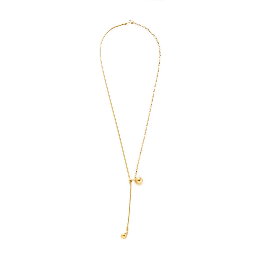 Ins Female Noble Tassel Necklace Luxurious and Tasteful Golden Saturn Bead Necklaces Hot Selling Adjustable Jewelry