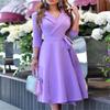 2024 V-Neck Tie-Waist Mid-Sleeve Fashion Dress