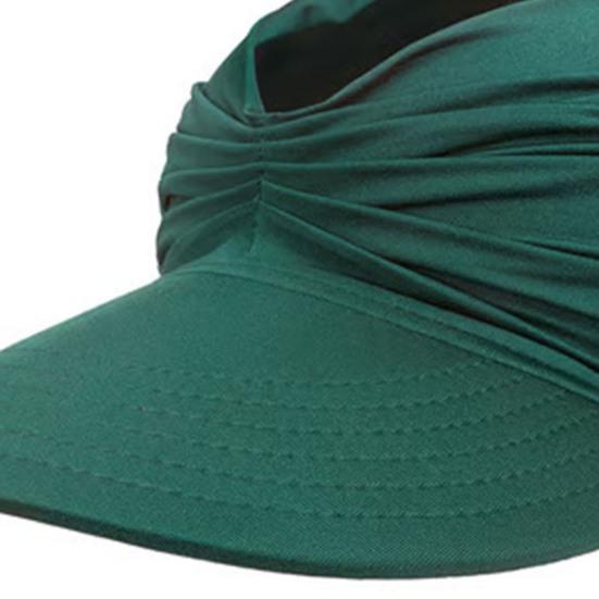 Women Sun Hat Empty Top Design Elastic Band UV Protection Hat with Ponytail Holes Outdoor Exercise Hat