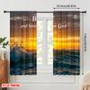 2pcs 2D flat printing Party Curtains Be Still Know God_a Fabric Without Electricity Holiday Decorations Perfect for Bedroom