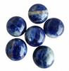 Naturalny Niebieski Sodalit Okrągłe Kaboszony - Bogate Niebieskie i Białe Wirujące Kamienie Szlachetne