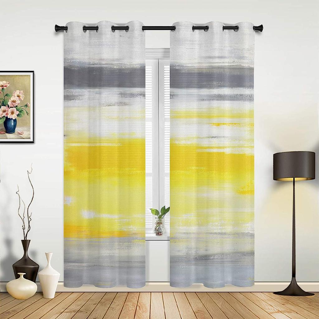 Elegant Geometry Semi-Shading Curtain Drapes Blind Fabric Polyester Curtains for Living Room Home Decor 2 Piece Free Shipping