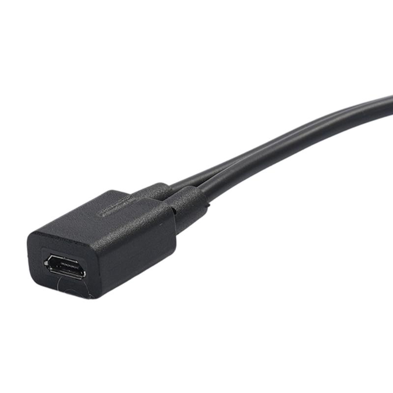 Double  Output Charging Cable Tiny  USB Female Input & Type C Male Plus Tiny  USB Male Outputs 27cm for Phones & Tablets