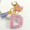 Purple Series Keychain Pendant Sequins Star Initial Letter Key Chain