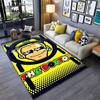 Motorcycle Racer The Doctor Carpet Mat Black Yellow Racing Track Living Room Rug with Number 46 Dynamic Design Home Decoration