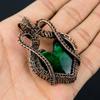 Heart Shaped Green Flash Labradorite Gemstone Copper Wire Wrapped Handmade Jewelry Pendant