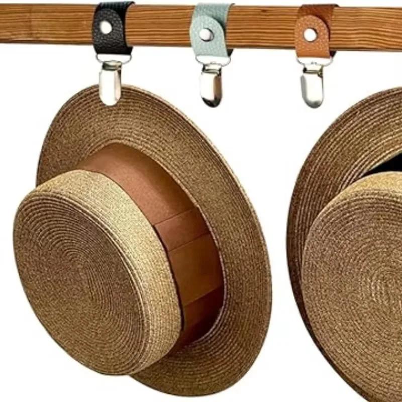 1 Peça de Presilhas para Chapéu para Viagem Clipe de Chapéu em Couro PU para Mala Bolsa de Mão Mochila Clipe de Bagagem para Chapéus Companheiro para Chapéus de Praia ao Ar Livre