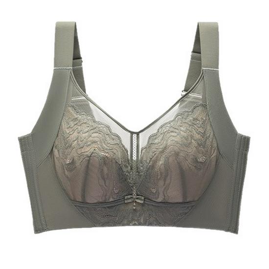 Anti-Light Large Bust Lift Support Underwire Bra with Back Closure.