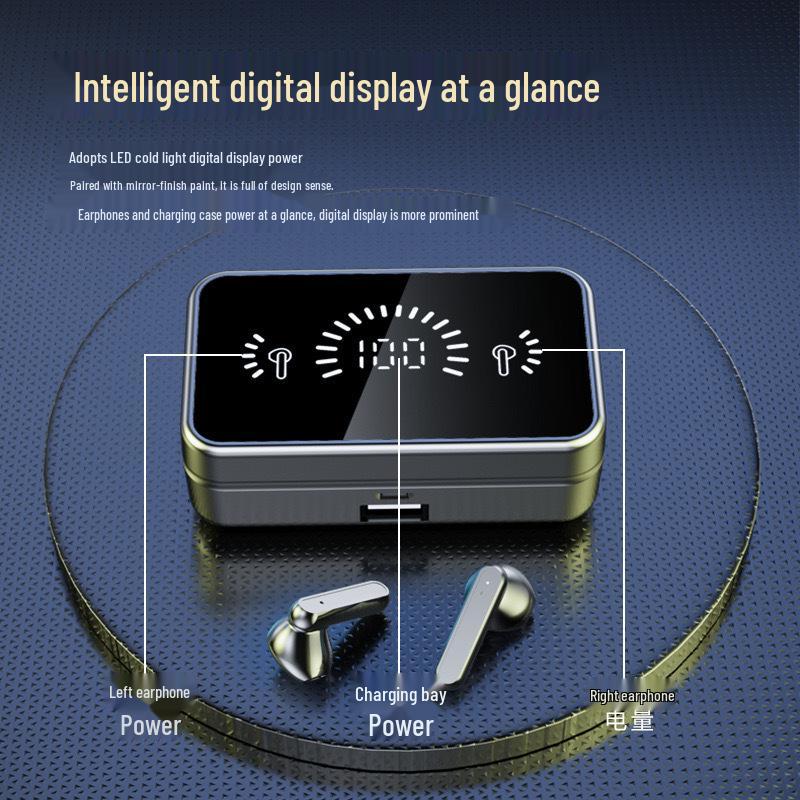 S20 Bluetooth TWS Touch Semi-In-Ear Wireless Headset with Digital Display
