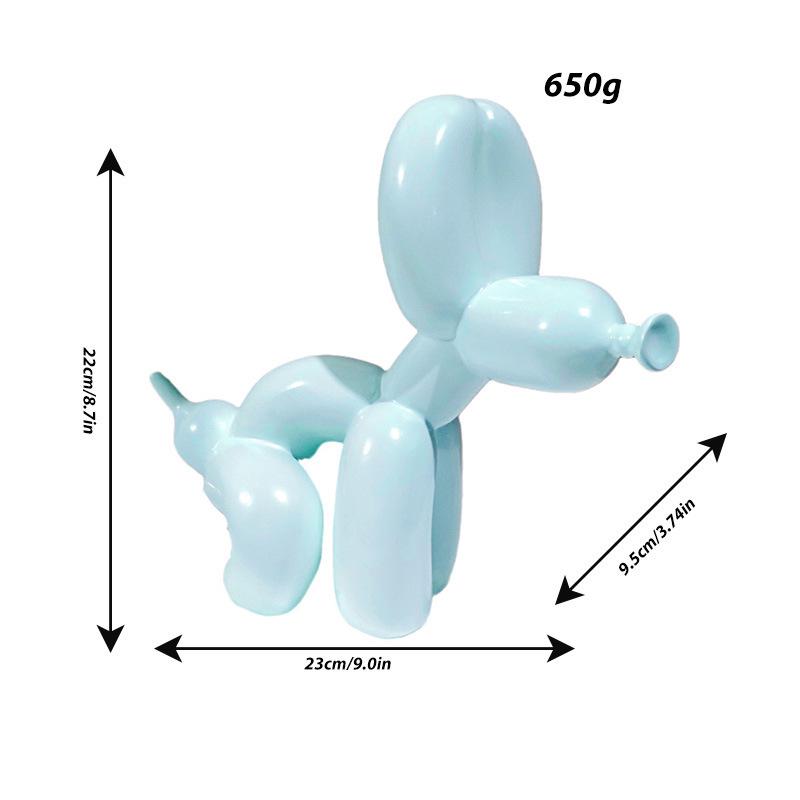 Shiny Balloon Dog Poop Art Statue: Cute Animal Sculpture for Home Decor