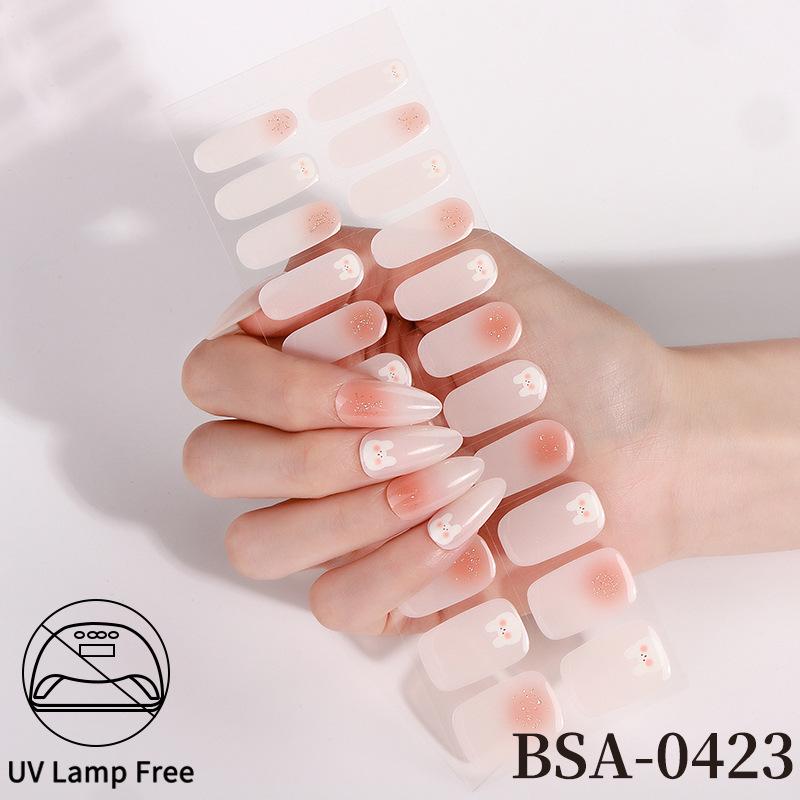 Adesivi per Unghie in Gel Impermeabili Francesi - Carini Cartoni Animati Nail Art Senza Cottura per Stili Europei e Americani