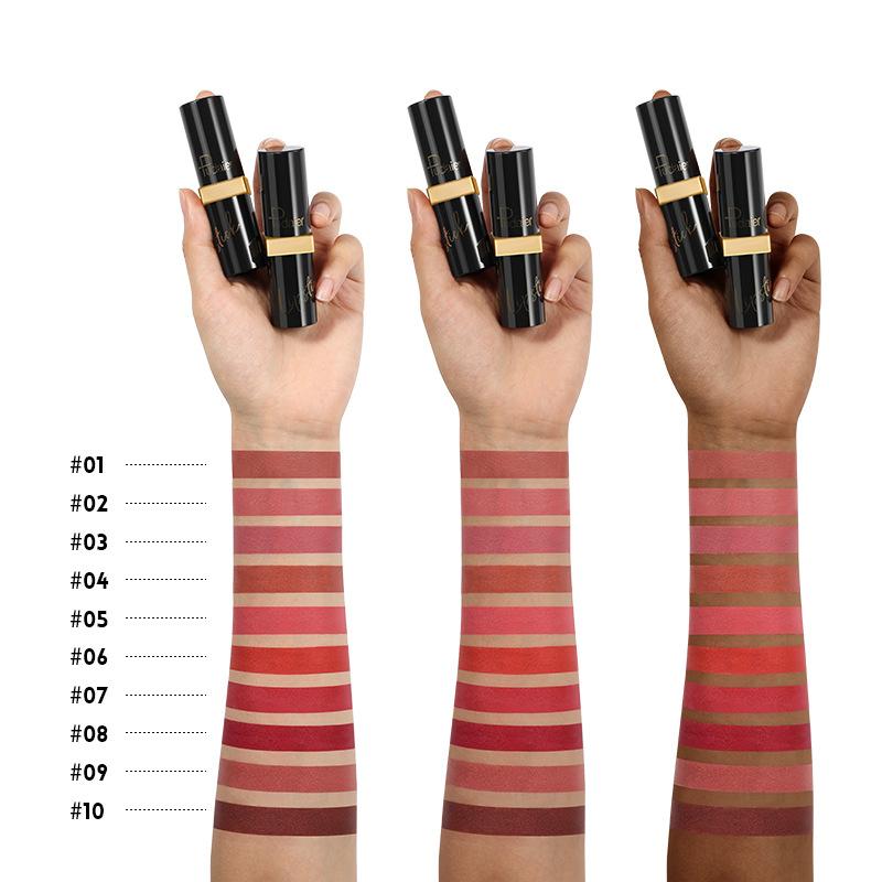 Matte Lipstick 10 Colors Velvet Non-stick Lip Glaze Highly Pigmented Long Lasting Lip Honey Lip Gloss