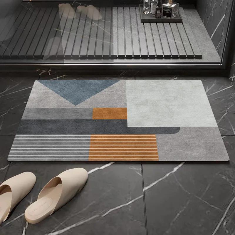 Bathroom Simple Household Non-slip Absorbent Dirt-resistant Diatom Mud Floor Mat Toilet Floor Mat
