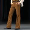 Vintage Men's Bell-Bottom Solid Color Flared Trousers Spring Autumn Casual Pleated Suit Pants Men Stylish Slim Elastic Trousers