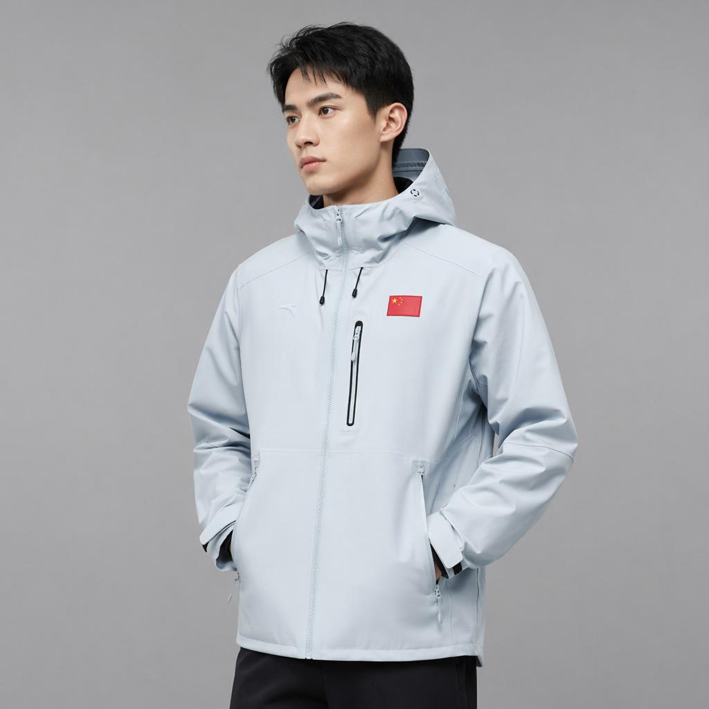 Anta Reißverschluss Vielseitig Kapuze Lässig Sport Weiche Schale Wasserdicht Winddicht Atmungsaktiv Langlebig Jacke Herren Jacke 452540106-1