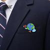 Environmental Awareness Pin Earth Enamel Lapel Pin Protecting The Metal