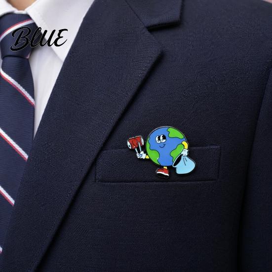 Environmental Awareness Pin Earth Enamel Lapel Pin Protecting The Metal