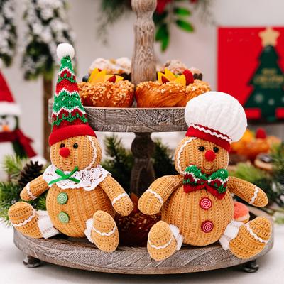 Weihnachten Lebkuchenmann Puppe Plüsch Lebkuchen Junge Mädchen Figur mit Chef