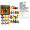 Funny French Bulldog Middle Finger Rubber Duck Advent Calendar 24 Christmas Countdown Box for Tree Decor Festive Bath Toy Gift for Kids Adults