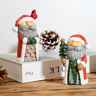 1 Piece Santa Claus Resin Sculpture Ornament - Holiday-Themed Home Decoration
