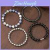 Mens Black Onyx Geometric Beaded Bracelet With Handmade Design For Fashionable Casual Wear