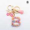 A-Z 26 Letter Pendant Keychain Tassel Butterfly Charms Keyrings Women Bag Ornaments Car Keychain Pendant