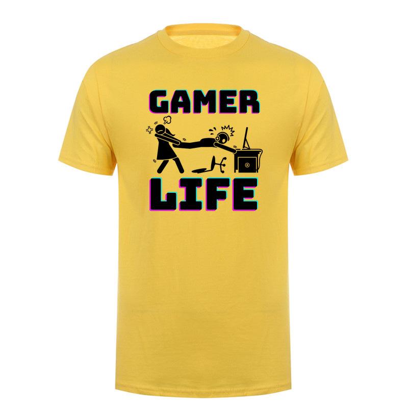 Gamer Life T Shirt Funny Video Game Player Gaming Lifestyle Computer Console Cotton Tshirts Tee Da366