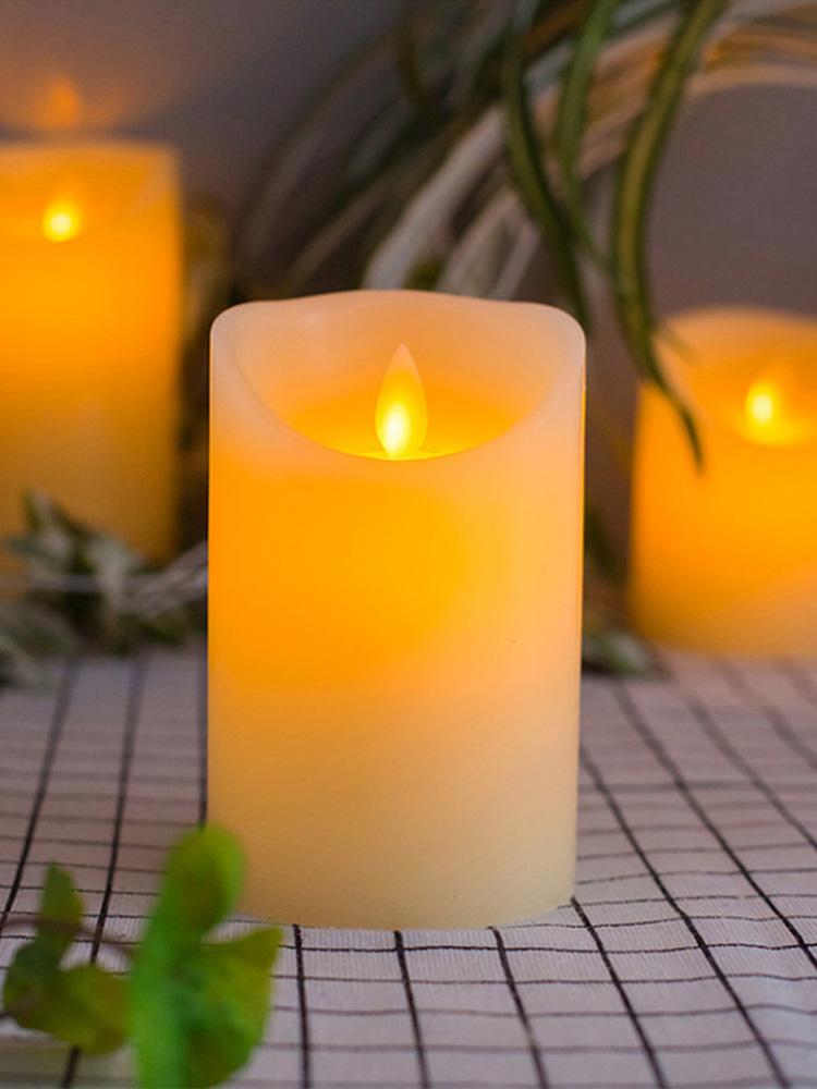 3 Pcs LED Pillar Candles with Remote Realistic Flickering Flameless Candles Home Decoration with White Warm Yellow