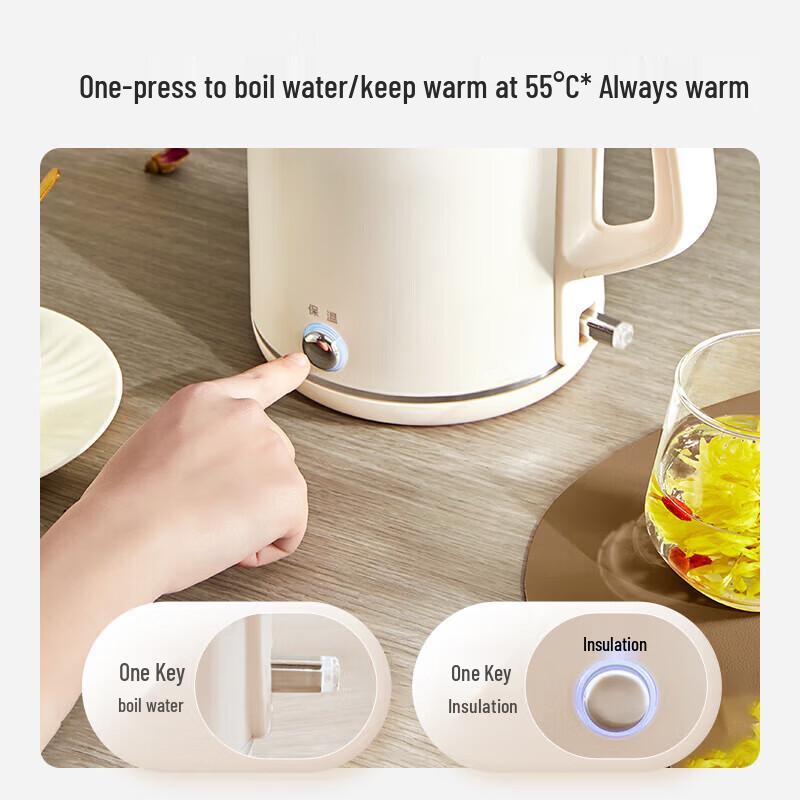 Supor 2L 316L Stainless Steel Electric Kettle with Keep Warm