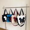Disney cute cartoon Mickey handheld tote bag, fashionable canvas outer shopping bag, trendy shoulder crossbody bag