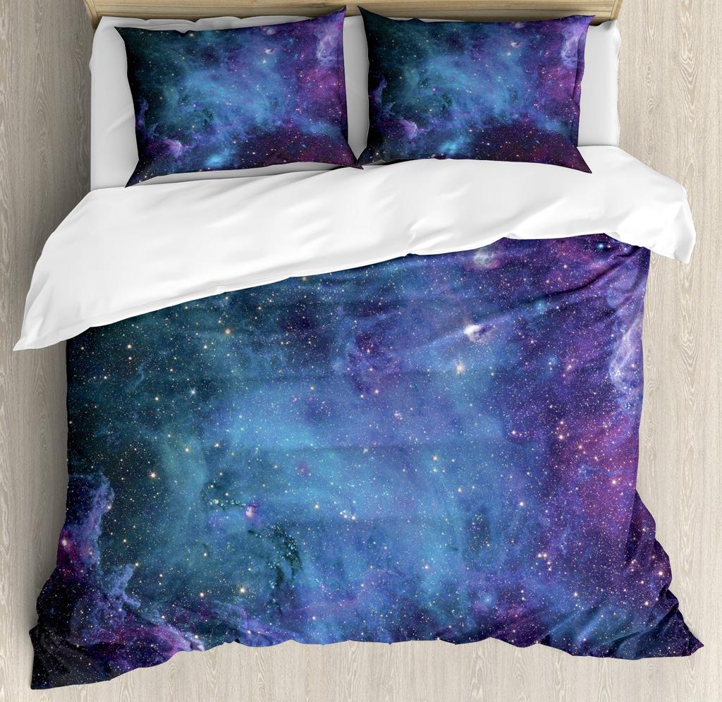 Comforter Outer Space Universe Galaxy Suitable For Children Boys Girls Star Moon Bedding Set Warm
