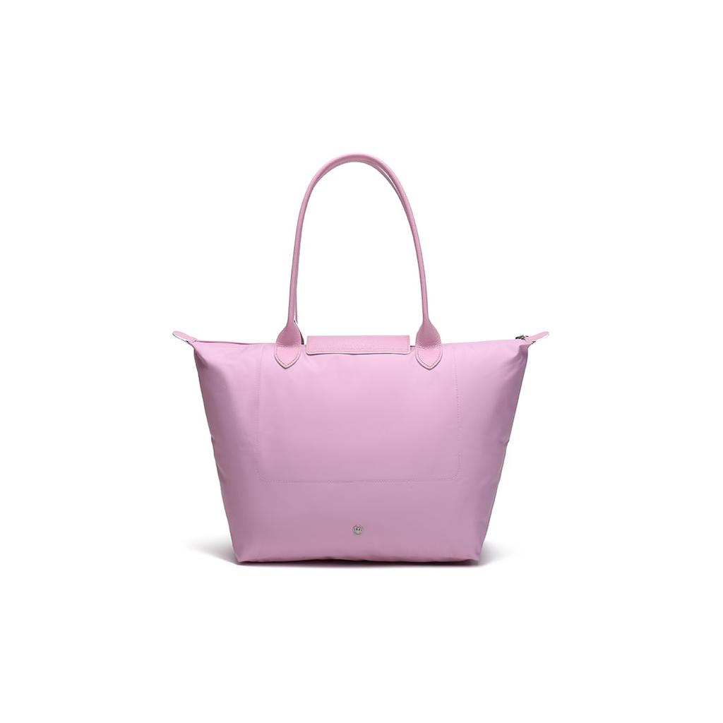 Longchamp Le Pliage Club 31 Foldable Nylon Canvas And Leather Tote Bag Women Tote Bag Pink 1899619P36