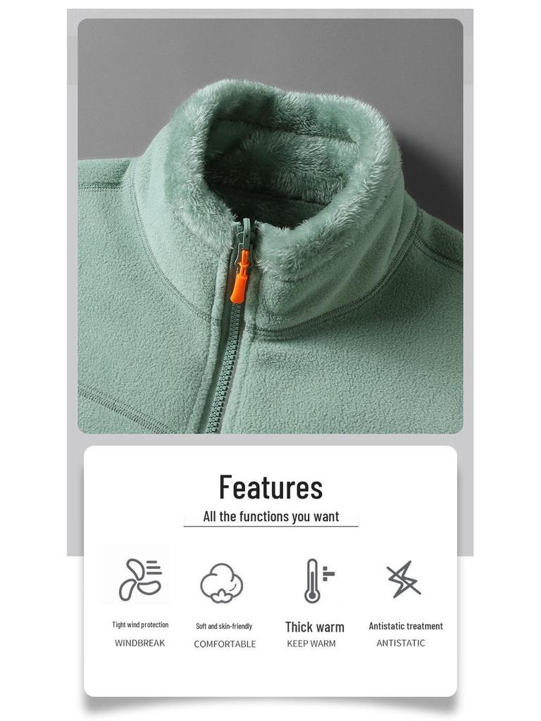 2023 Autumn/Winter Double-Sided Polar Fleece Jacket for Couples - Warm, Thickened, Wearable Outdoors