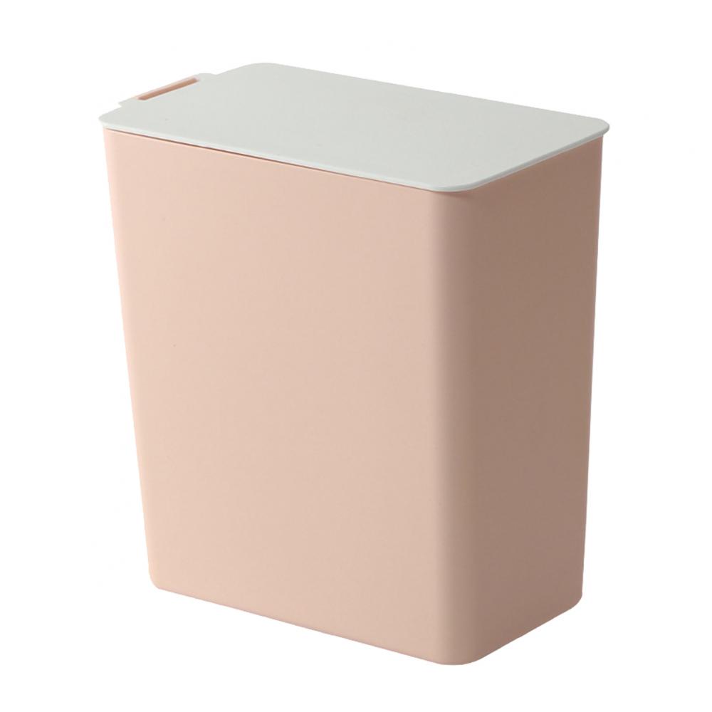 

New Mini Solid Color Desktop Waste Bins Dustbin Trash Can Kitchen Storage Bucket Rubbish Holder Bin Storage Organizer Home Decor рожевий