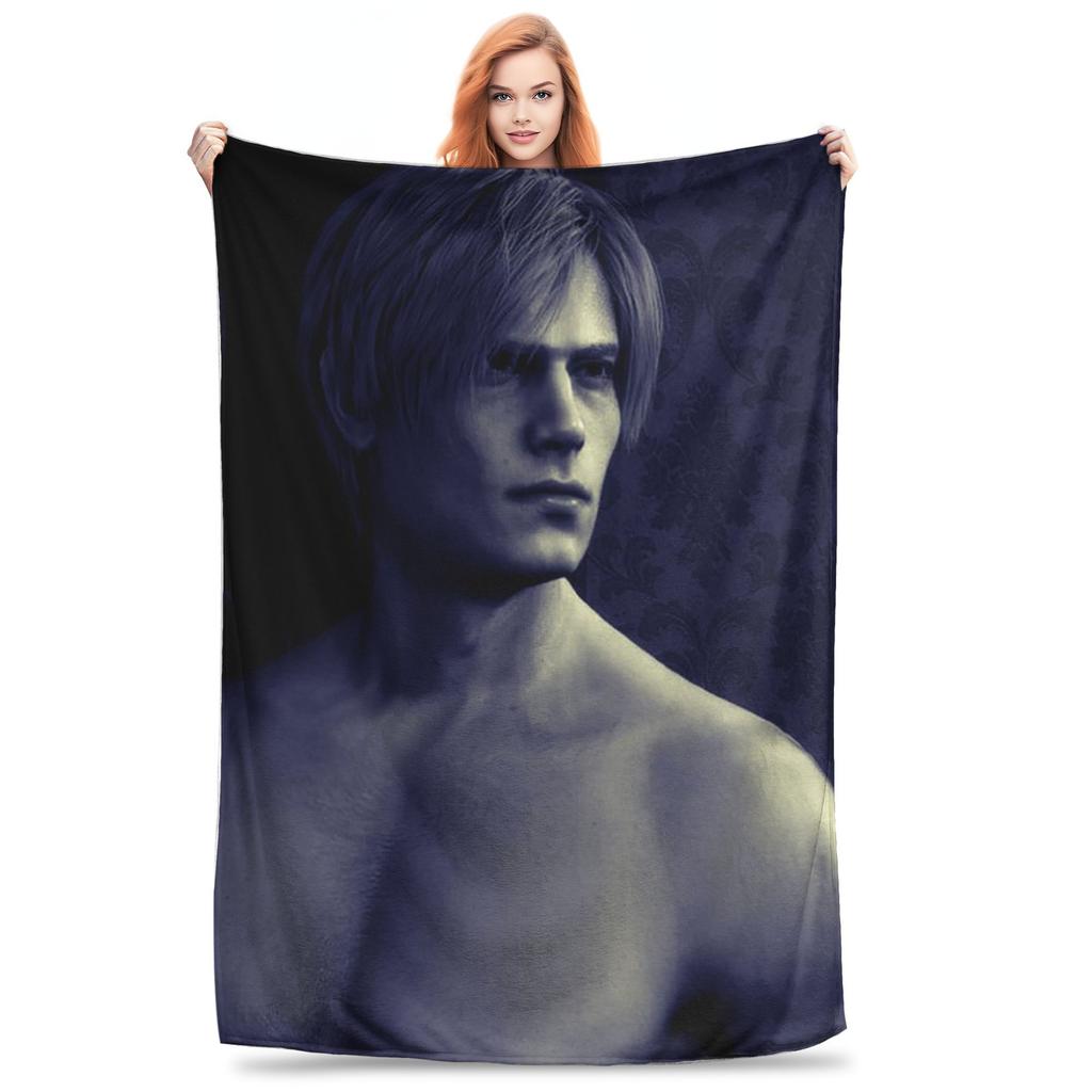 L-Leon Kennedy Game Blanket Portable Fleece Sofa Throw Blanket for Couch Bedding Travel Throws Bedspread Quilt