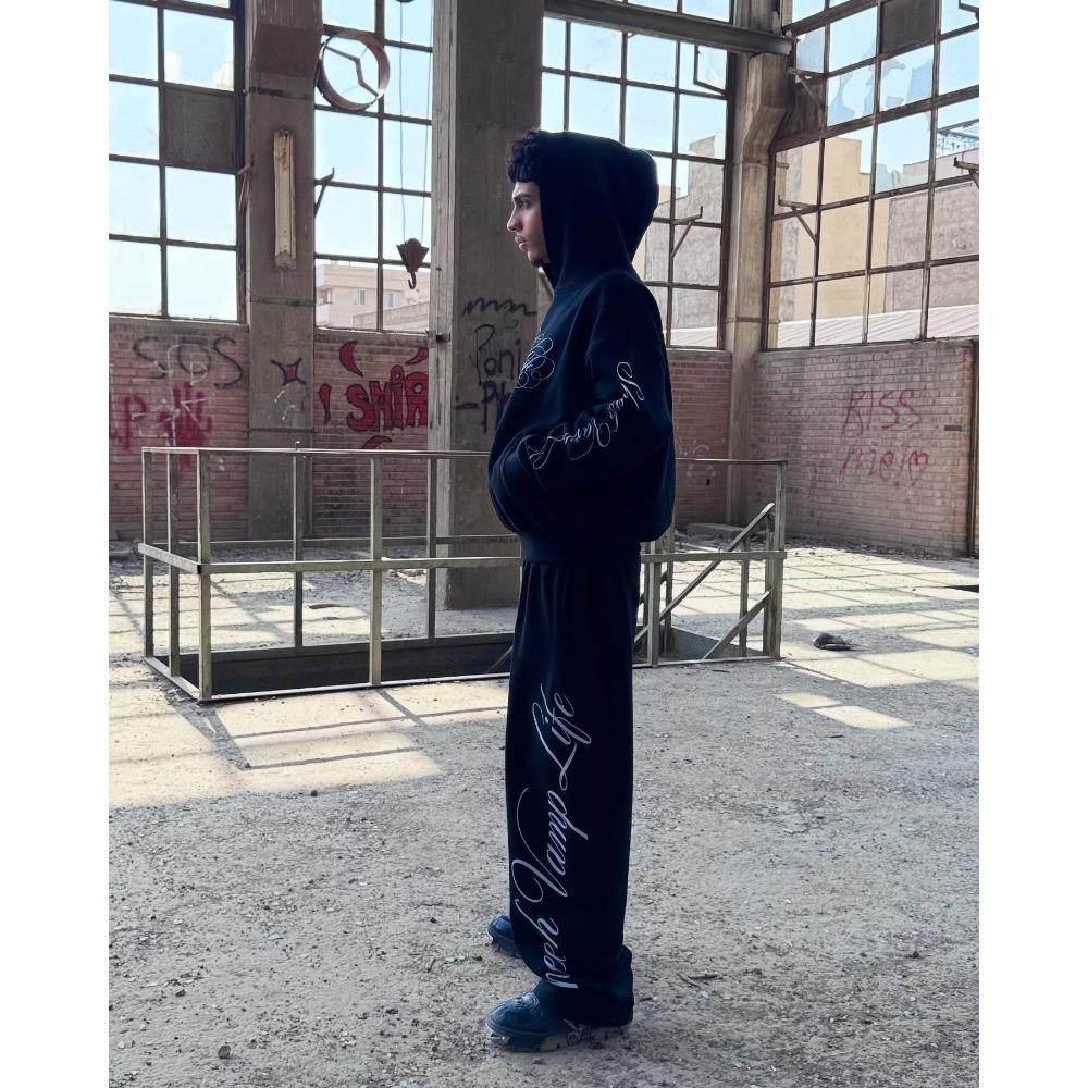 Y2k Pánská souprava Hip Hop Retro Tištěné Americké Sportovní Oblečení Módní Streetwear Harajuku Souprava Zimní Nové Ležérní Sportovní Oblečení