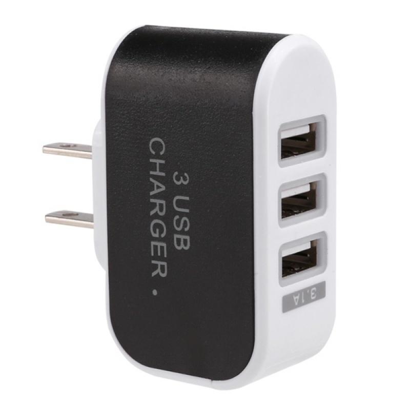 3.1 A Triple USB 3 Port Wall Home Travel AC Charger Adapter for Samsung iPhone