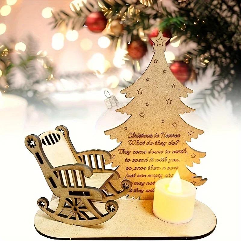 Christmas in Heaven Decoration Christmas Memorial Candle Holders Rocking Chair Ornament Save A Seat Memorial Gift Xmas Decor