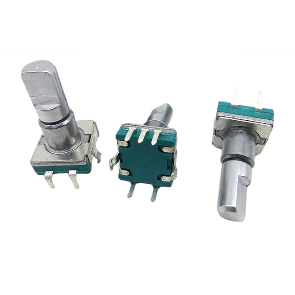 2PCS 360-Degree Pulse Potentiometer EC11 Encoder 30-Bit Range 15 Pulse Code Switch 18MM Handle Length