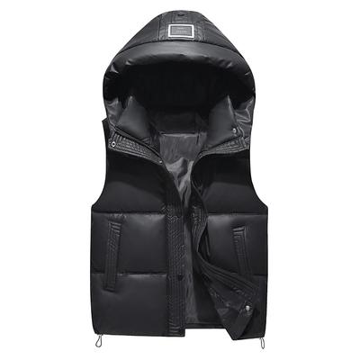Youth Autumn Winter Waterproof Hooded Vest Solid Causal Sleeveless Jacket