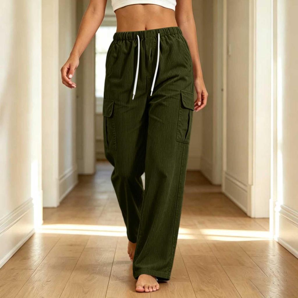 Women's Wide Leg Pants Loose Fit Color Casual Trousers