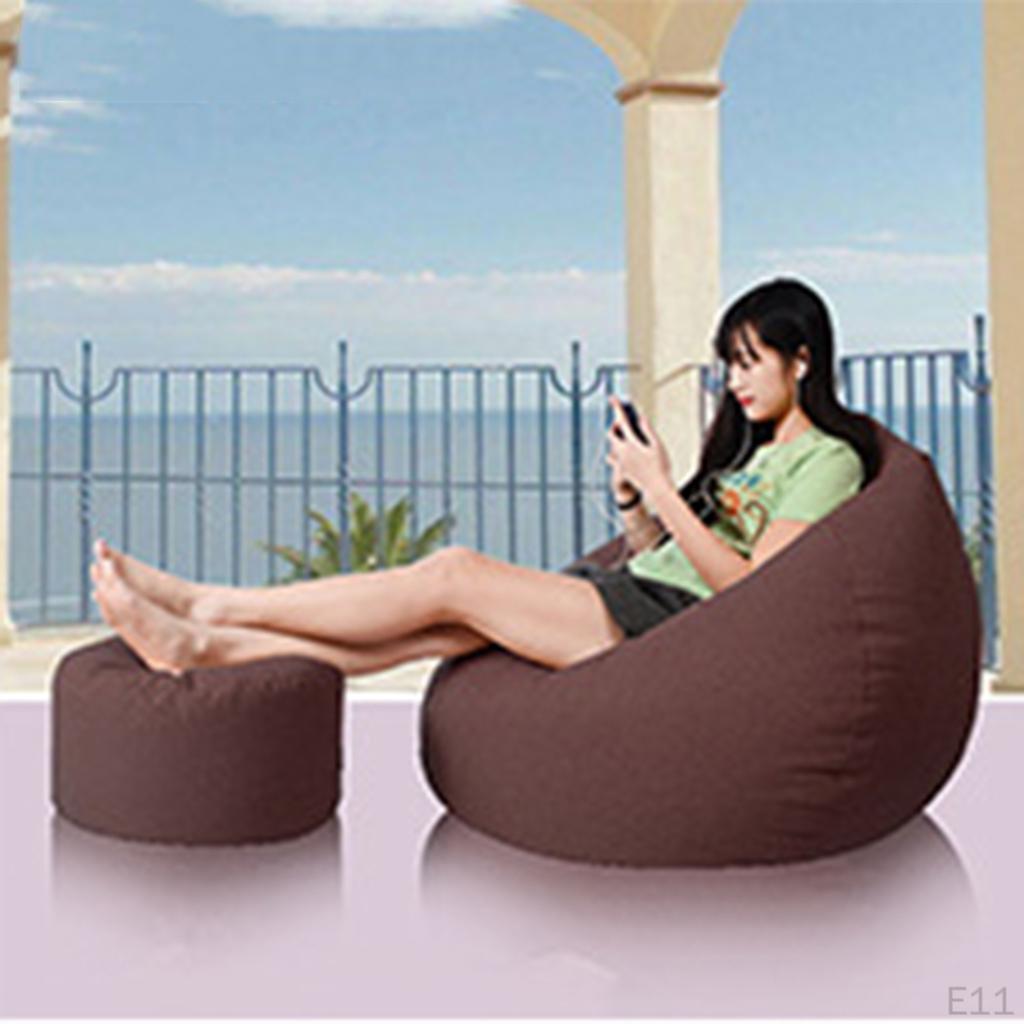 , Round Ottoman with Storage Cover for Pillows Toy Organizer