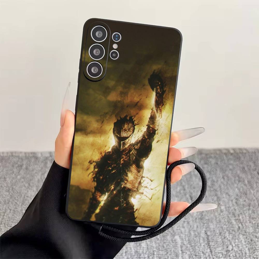 D-Dark S-Souls Phone Case Black Silicone Soft For Samsung S25,S24,S21,S22,S23,S30,Ultra,S20,Plus,Fe,Lite