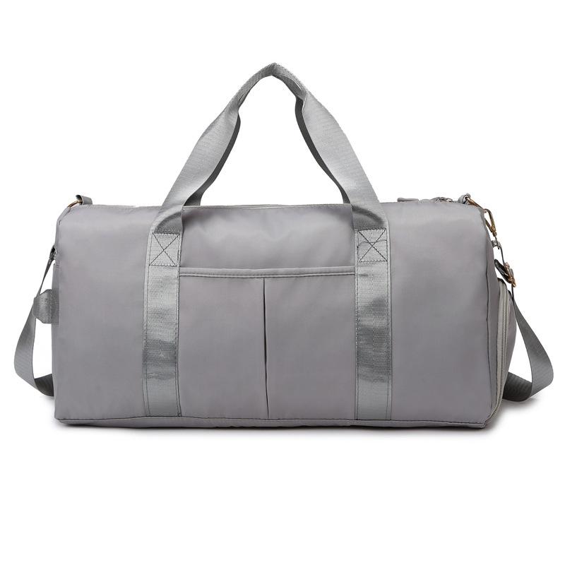 

Портативная однотонная дорожная сумка с отделением для обуви, разделением сухого и влажного, плечевым ремнем, легкая для плавания и фитнеса Large серый