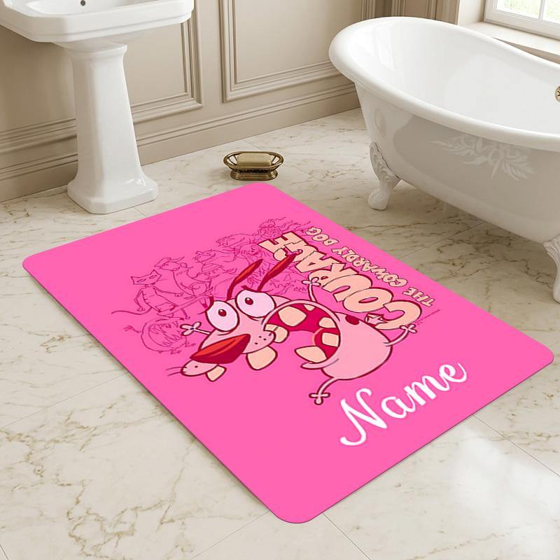Custom Name Pink Piggy Living Room Non-Slip Area Rug Soft Carpet for Bedroom Kids Playroom Sofa Office Home Decor Doormat