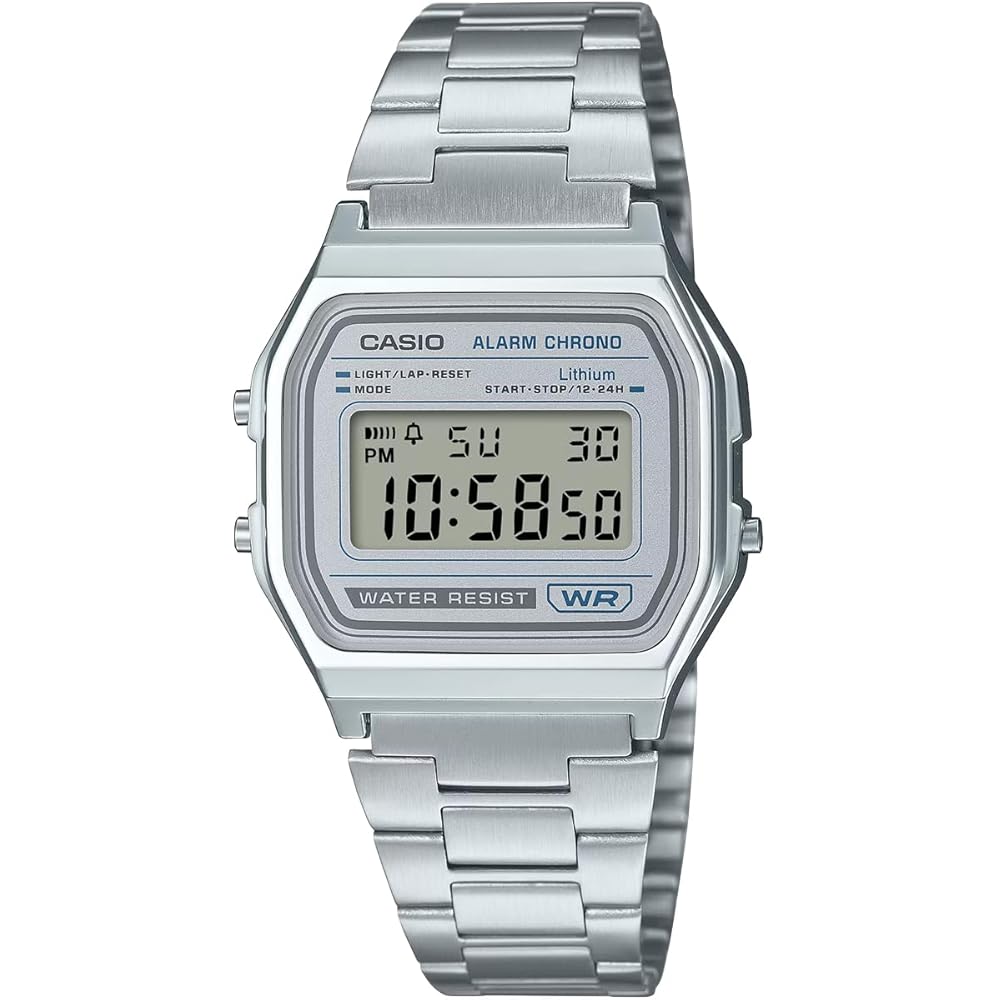 Casio Vintage Series A158WEA-7 Digital Watch Metal Band Unisex Silver