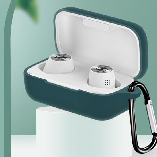 Earphone Case Dust-proof Soft Silicone Cover Bluetooth-compatible Earbuds with Carabiner for SENNHEISER MOMENTUM