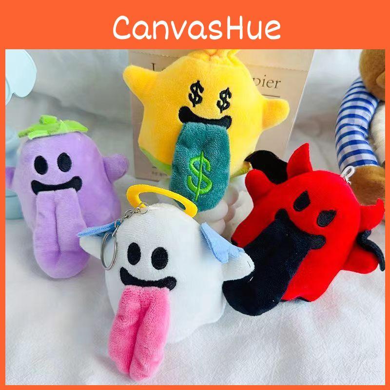 Large Cute Halloween Tongue Angel Ghost Plush Pendant For Kids And Teen Gifts